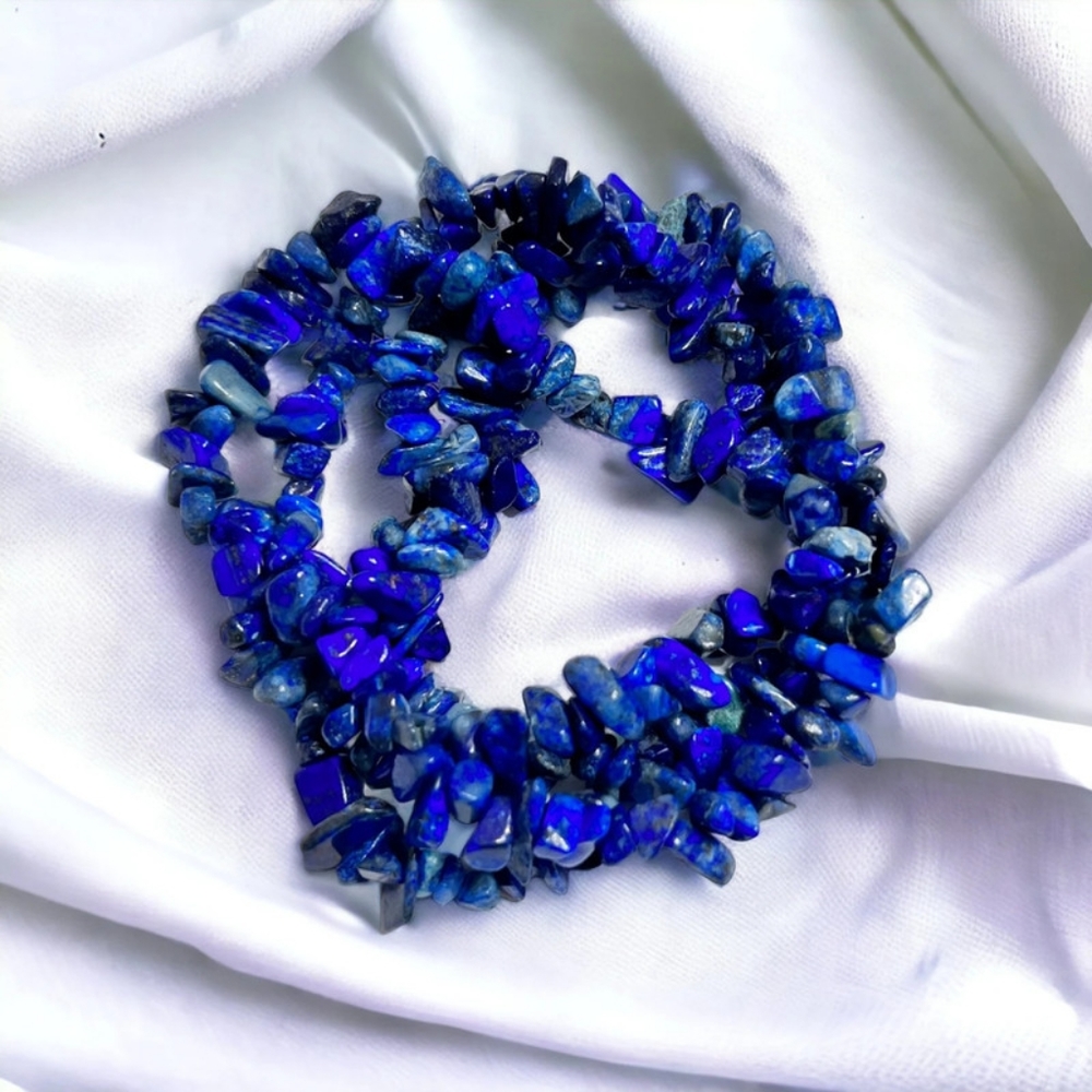 Natural Lapis Lazuli Stone Chip Necklace Bracelet